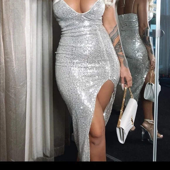 Maxi Fashion Nova Glitter Dress Fashion Nova Dresses Sequin Dress Poshmark
